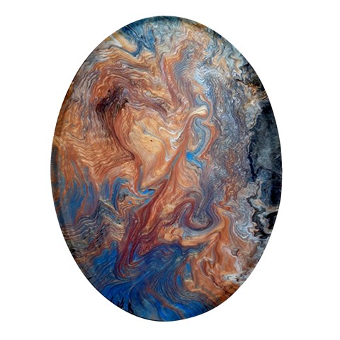 Blue flow Oval Glass Fridge Magnet (4 pack) from ArtsNow.com Front