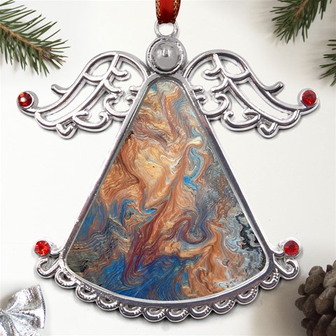 Blue flow Metal Angel with Crystal Ornament from ArtsNow.com Front