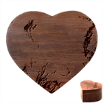 Blue flow Heart Wood Jewelry Box