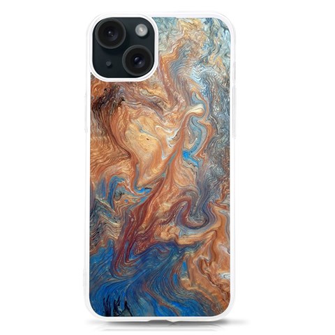 Blue flow iPhone 15 TPU UV Print Case from ArtsNow.com Front