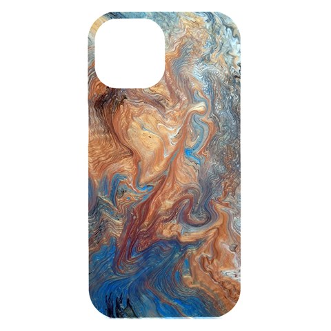 Blue flow iPhone 15 Black UV Print PC Hardshell Case from ArtsNow.com Front