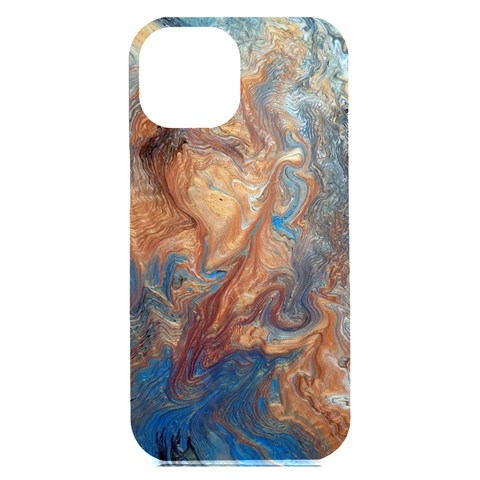 Blue flow iPhone 15 Plus Black UV Print PC Hardshell Case from ArtsNow.com Front