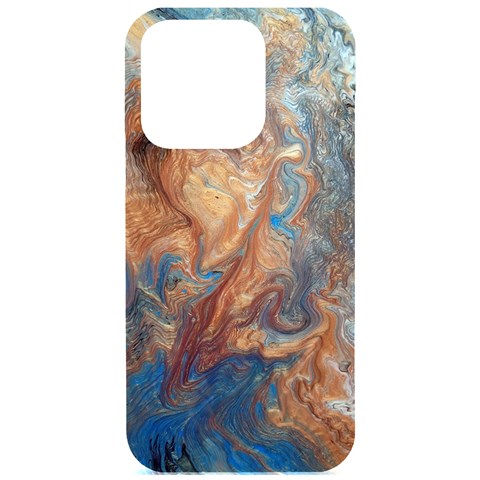 Blue flow iPhone 15 Pro Black UV Print PC Hardshell Case from ArtsNow.com Front