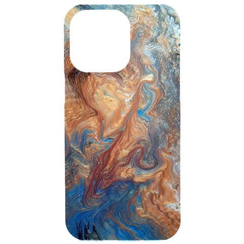 Blue flow iPhone 15 Pro Max Black UV Print PC Hardshell Case from ArtsNow.com Front