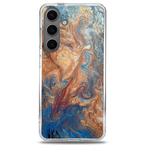 Blue flow Samsung Galaxy S24 6.2 Inch TPU UV Case from ArtsNow.com Front