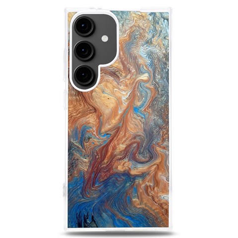 Blue flow Samsung Galaxy S24 Plus 6.7 Inch TPU UV Case from ArtsNow.com Front