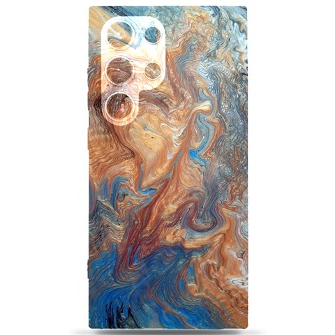 Blue flow Samsung Galaxy S24 Ultra 6.9 Inch Black TPU UV Case from ArtsNow.com Front