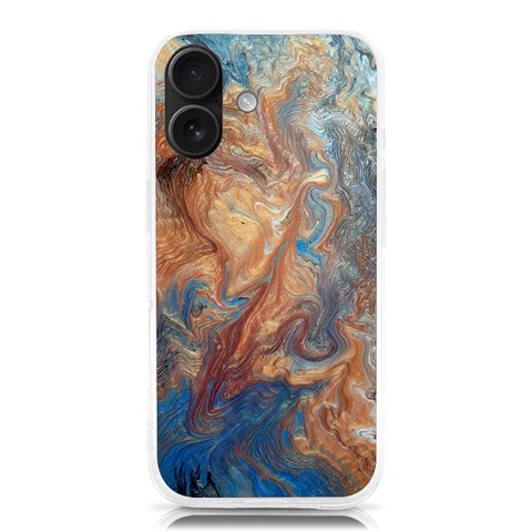 Blue flow iPhone 16 TPU UV Print Case from ArtsNow.com Front