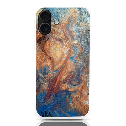 Blue flow iPhone 16 Plus TPU UV Print Case from ArtsNow.com Front