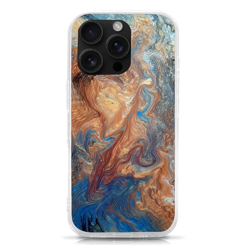 Blue flow iPhone 16 Pro TPU UV Print Case from ArtsNow.com Front