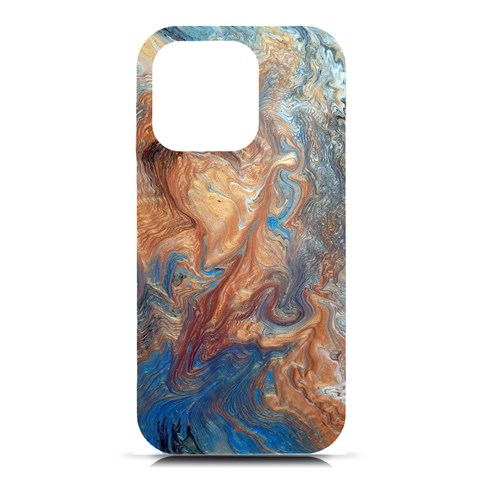 Blue flow iPhone 16 Pro Black UV Print PC Hardshell Case from ArtsNow.com Front