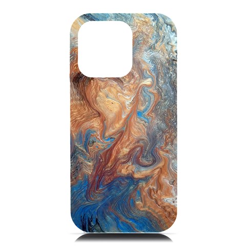 Blue flow iPhone 16 Pro Max Black UV Print PC Hardshell Case from ArtsNow.com Front