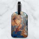 Blue flow Nappa Leather Luggage Tag Rectangle