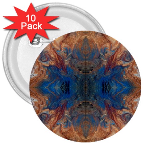Pour Repeats 3  Buttons (10 pack)  from ArtsNow.com Front