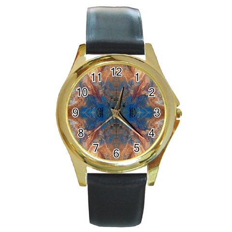 Pour Repeats Round Gold Metal Watch from ArtsNow.com Front