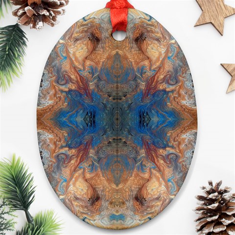 Pour Repeats Oval Ornament (Two Sides) from ArtsNow.com Front