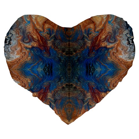 Pour Repeats Large 19  Premium Flano Heart Shape Cushions from ArtsNow.com Back