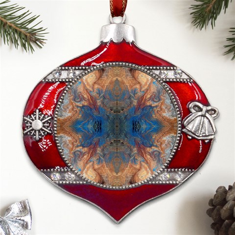 Pour Repeats Metal Snowflake And Bell Red Ornament from ArtsNow.com Front