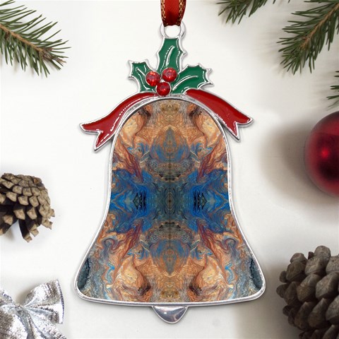 Pour Repeats Metal Holly Leaf Bell Ornament from ArtsNow.com Front
