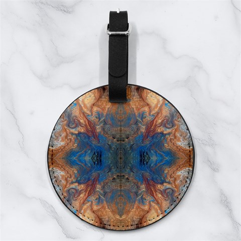 Pour Repeats Nappa Leather Luggage Tag Round from ArtsNow.com Front