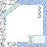 ScrapBook Page 12  x 12  Blue Floral Swirls