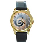 Unique Seashell   Round Gold Metal Watch