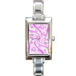 Swirls And Bubbles Rectangular Italian Charm Watch