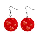 Red hearts 1  Button Earrings