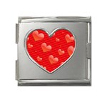 Red hearts Mega Link Heart Italian Charm (18mm)