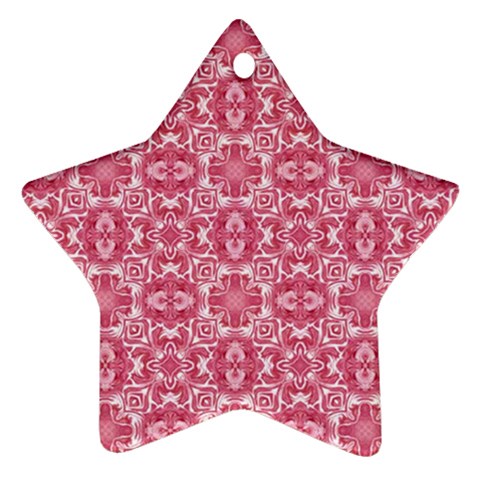 Pink and white background Ornament (Star) from ArtsNow.com Front