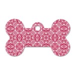 Pink and white background Dog Tag Bone (One Side)
