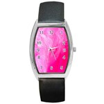 Pink Feather Barrel Style Metal Watch