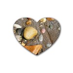Pebbles on the beach Rubber Coaster (Heart)