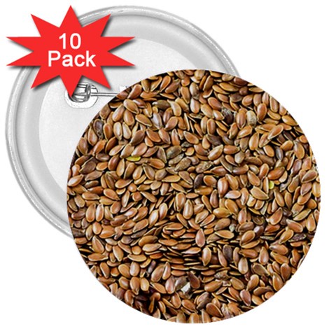 Linen Seeds 3  Button (10 pack) from ArtsNow.com Front