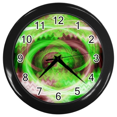 Hypnotic Fractal Wall Clock (Black) from ArtsNow.com Front