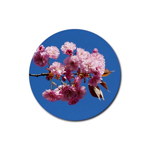 Japanese flowering cherry Rubber Coaster (Round) from ArtsNow.com Front