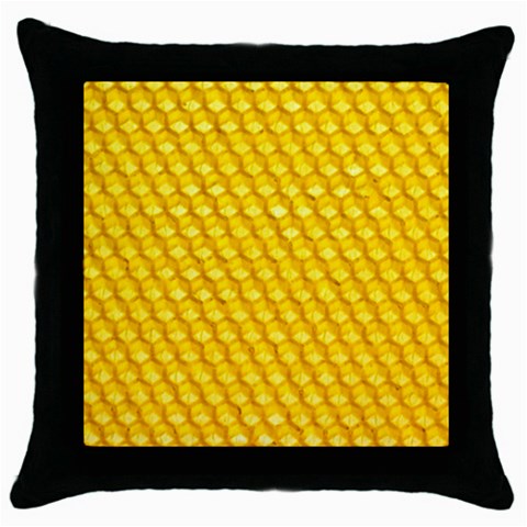 Honeycomb Throw Pillow Case (Black) from ArtsNow.com Front