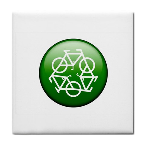 Green recycle symbol Face Towel from ArtsNow.com Front