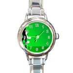 Green silhouette Round Italian Charm Watch