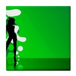 Green silhouette Tile Coaster