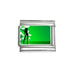 Green silhouette Italian Charm (9mm)