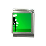 Green silhouette Italian Charm (13mm)