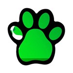 Green silhouette Magnet (Paw Print)