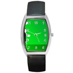 Green silhouette Barrel Style Metal Watch