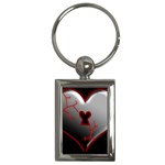 Breaking Heart Key Chain (Rectangle)