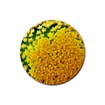 Yellow Flower Stars   Rubber Coaster (Round)