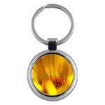 Yellow Color Flower   Key Chain (Round)