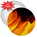 Wet Yellow Flowers 3  3  Button (10 pack)
