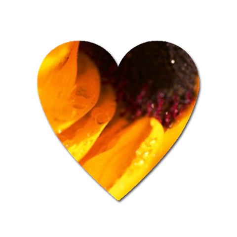 Wet Yellow Flowers 3  Magnet (Heart) from ArtsNow.com Front