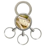Water Drops on Flower 5  3-Ring Key Chain